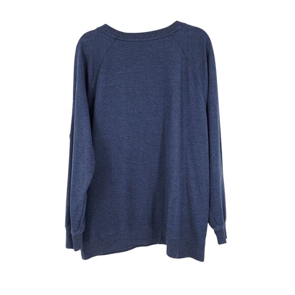 Wildfox Blue Good Vibes Sweater Oversized Pullover Groovy Retro Size Large - Picture 5 of 5